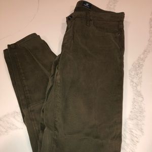 AG, the Stevie ankle brown/olive colored jeans